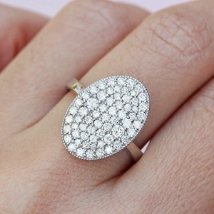 Oval Shape Cluster Ring, Bella Ring, Milgrain Wedding Engagement Ring, Moissanite Ring, Oval Cluster Ring, Anniversary Gift Ring For Her