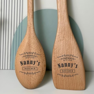Personalised Wooden Spoon & Spatula Set: Kitchen Decor Gift