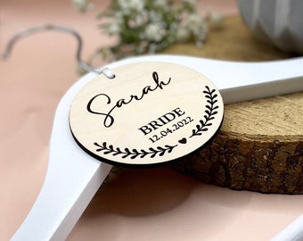 Personalised Engraved Wedding Hanger Tag: Keepsake Gift