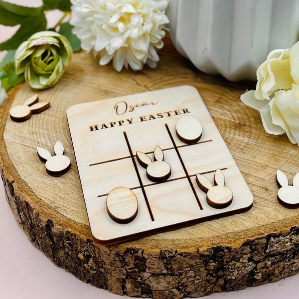 Personalised Easter Favour Game / Noughts and Crosses / Table Favours / Table Decoration / Mini Games / Easter Gifts