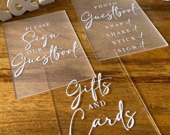 Acrylic Wedding Table Signs: Modern Calligraphy Decor