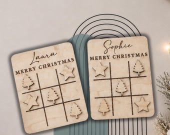 Personalised Christmas Favour Game / Noughts and Crosses / Table Favours / Table Decoration / Mini Games
