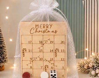 Personalised Christmas Snakes & Ladders | Wooden Christmas Game | Family Christmas Gift | Christmas Eve Game | Stocking Filler