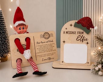 Personalised Wooden Elf Arrival & Message Boards – Christmas Tradition Accessories