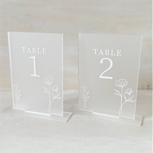 Floral Rectangular Table Numbers / Wildflower Collection / Table Number Signs / Table Names / Acrylic Wedding Signs / Table Decorations
