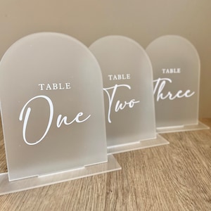 Arched Table Numbers / Table Number Signs / Table Names / Modern Calligraphy /  Table Decorations / Personalised