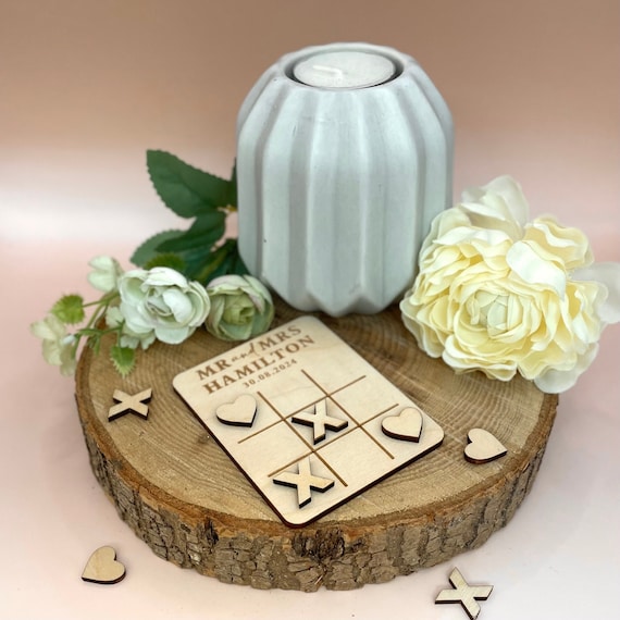 Personalised Wedding Noughts and Crosses Game: Table Decoration Favours