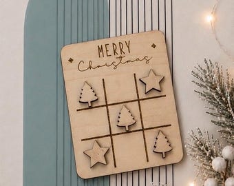 Merry Christmas Favour Game / Noughts and Crosses / Table Favours / Table Decoration / Mini Games