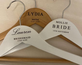Personalised Wooden Wedding Hanger: Wedding Party Keepsake