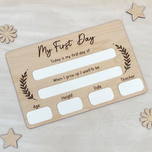Reusable First Day of School Sign: Personalised Memory Board