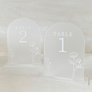 Floral Arched Wedding Table Numbers / Wedding Decor / Wedding Signs / Floral Design
