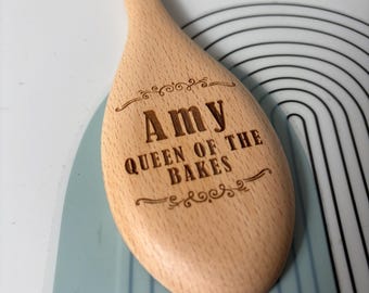 Personalised Wooden Queen/King of the Bakes: Kitchen Decor Gift