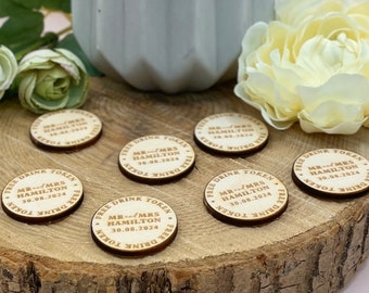 Personalised Drink Token / Guest Tokens  / Table Decoration / Rustic Wedding / Wedding Favours