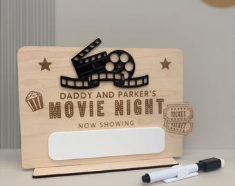 Personalised Family Movie Night Sign: Reusable Kids Decor