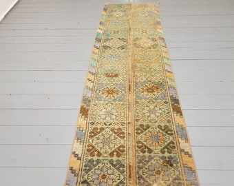 11.5 x 1.7 ft- Vintage Rug Turkish Rug Area Rug Kilim Rug Large Medium Muted Color Rug NO:B270 Persian Runner Rug Oushak Rug