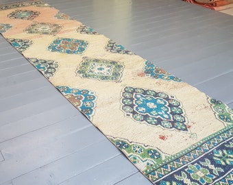 11.5 x 1.7 ft- Vintage Rug Turkish Rug Area Rug Kilim Rug Large Medium Muted Color Rug NO:B270 Persian Runner Rug Oushak Rug