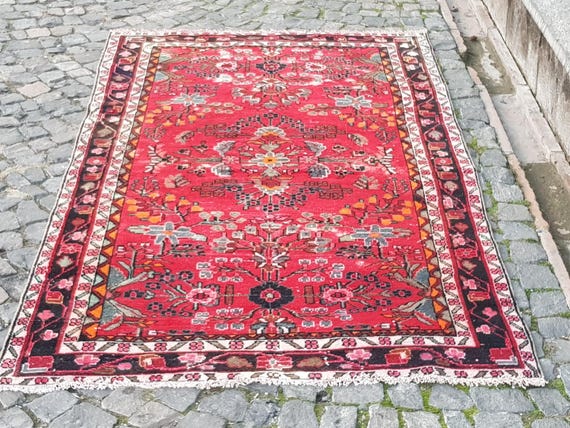 Vintage Oushak Wool Rug: Handwoven Runner, 7.9 x 4.4 Feet