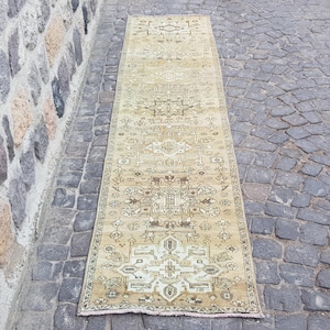 Persian Runner Rug - Vintage Runner Rug Livingroom Rug Handknotted  - 10.5 x 2.4 ft  vintage rug , hallway rug , kitchen rug , rug NO: 1313