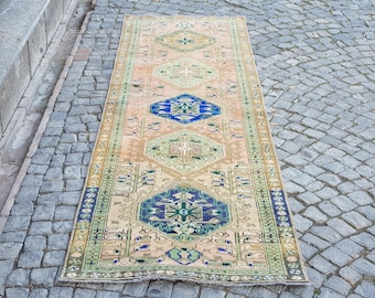 Persian rug - Vintage Rug - Turkish Rug Oriental rug Vintage Rug 9.1 x 3 Vintage Handmade Rug organic And Wool Vintage Persian Rug 1279