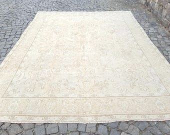 Türkischer Teppich in Übergröße 3,8 x 2,8 m, Neutrale Farbe Großflächig Wohnzimmer roog Saloon Handgemacht - One of a Kind