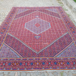 Tapete persa de lã feito à mão: tapete decorativo antigo (3,8 x 2,9 m)