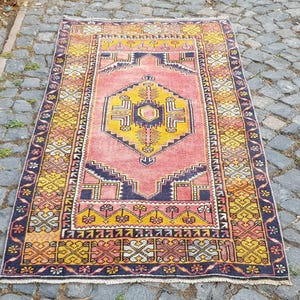 Persian Rug - Turkish Rug -  Rug - Handmade Vintage Rug - 6.4 x 3 Turkish Rug - Oriental Rug for Bedroom - Vintage Area Rug