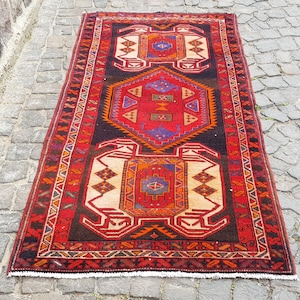 Vintage Löparmatta - Persisk Löparmatta i ull Turkisk Löparmatta i ull Handknuten vintagematta (7,2 x 3,4 fot) Orientalisk matta