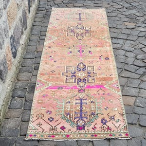 Persian Rug - Vintage Rug - Turkish Rug  9.2 x 2.6 feet no: 1643 Vintage Handwoven Rug Persian Rug