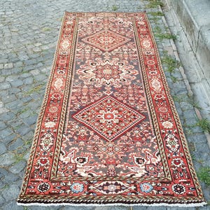 Persischer Teppich Handgewebter Türkischer Teppichläufer: Vintage Persischer Stil, Biowolle 30x100 cm