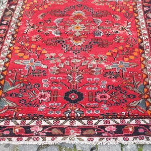 Tappeto vintage Oushak in lana: passatoia tessuta a mano, 7,9 x 4,4 piedi immagine 7