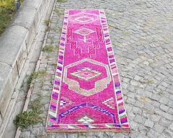 ペルシャ絨毯 手作りランナーラグ、ヴィンテージランナーラグ、階段