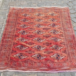 Turkish Rug Beautiful Runner rug - 5 x 3.7 feet   Vintage Rug - Runner Rug -Rug  , Stair Rug , Handmade Rug , Persian Rug no: 2115