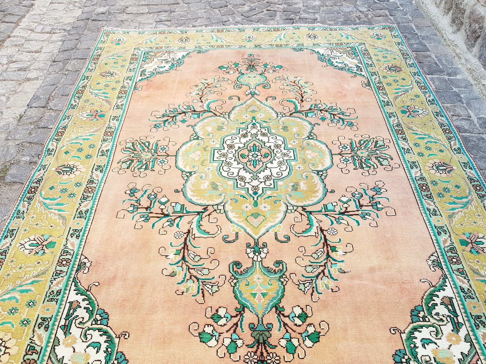 Persian Rug Pink & green Color Rug Area Rug Rug 9.8 x 6.2 Etsy