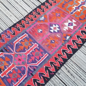 Vintage Rug Turkish Rug Runner Rug Handmade Wool Area Rug for livingroom ( 10.5 x 3 ft) Unique Colorful Turkish Runner Rug Wool Rug 4415 image 20