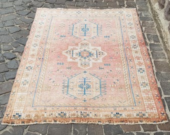 Dywan plemienny z wełny, styl vintage boho (5,5 x 3,8 stopy) Dywan plemienny Dywan vintage Dywan antyczny Dywan tkany ręcznie Dywan podłogowy Dywan do domu i salonu