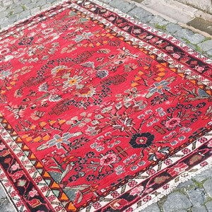 Tappeto vintage Oushak in lana: passatoia tessuta a mano, 7,9 x 4,4 piedi immagine 10
