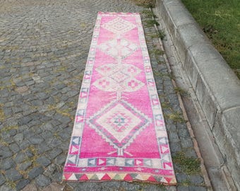ペルシャ絨毯 手作りランナーラグ、ヴィンテージランナーラグ、階段