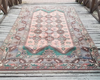 Turkish Rug Oversized 9.5 x 6.3 ft Neutral Color Large Area Living roog Saloon Handmade - One of a Kind E 2 Tribal Rug AREA Rug Vintage Rug