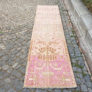 Tapete persa Tapete turco Tapete vintage - Tapete turco oushak Tapete - tapete decorativo para chão Tapete oriental 11,8 x 2,5 pés 571 Tapete vintage