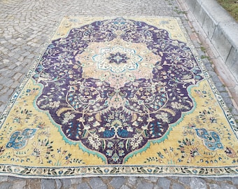 Persian rug Turkish Rug Vintage Oriental Floor Handcraft Kilim Rug   Rug  10.4 x 7.7 feet   no: N 579 Vintage  Rug    Beautiful