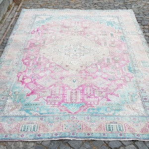 Persian rug Turkish Rug Runner  10.2 x 6.8 feet Vintage Handmade Oriental Runner Rug Tall Runner Pink Runner Bohemian Rug Woven Oriental