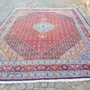 Vintage Persianİ Rug  Handmade Wool, Tribal Anatolian Design 12.5 x 9.7 Feet Vintage Rug Organic Wool Rug Vintage Large Rug Floor Rug