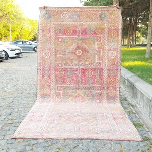 Handcrafted Oushak Wool Rug: 10.5 x 5.1 ft. Vintage Turkish Area Rug