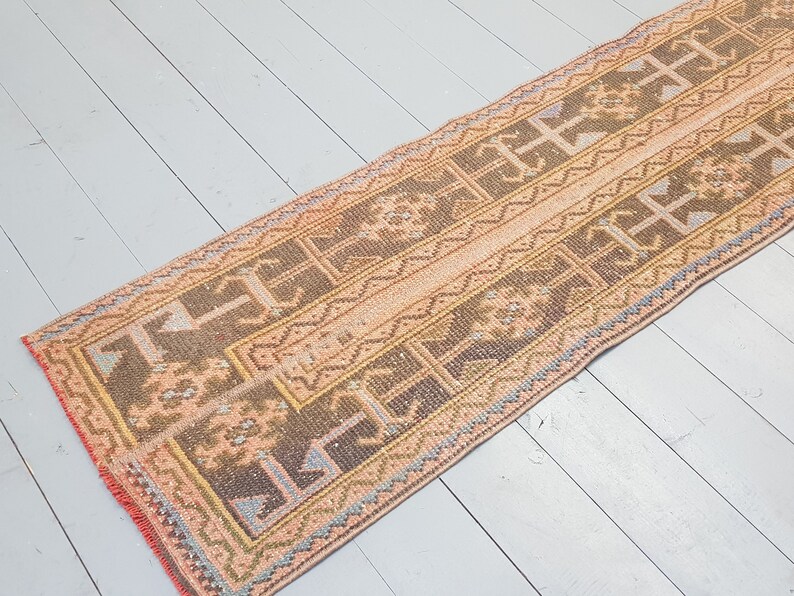 11.5 x 1.7 ft- Vintage Rug Turkish Rug Area Rug Kilim Rug Large Medium Muted Color Rug NO:B270 Persian Runner Rug Oushak Rug