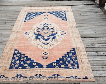 Turkish Runner Rug - Persianİ Rug  Vintage hallway rug  rugs for kitchen 7.8 x 4.7 ft oushak rug , moroccan rug , handmade rugs Handmade Rug