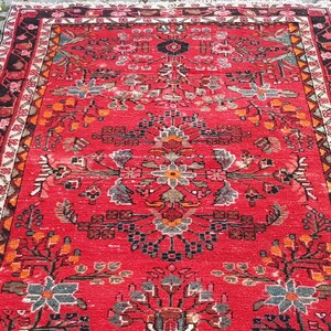 Tappeto vintage Oushak in lana: passatoia tessuta a mano, 7,9 x 4,4 piedi immagine 20