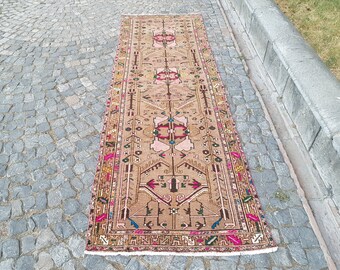 Turkish Rug - Rug -   vintage turkish rug 10.7 x 3.5 ft Anatolian Rug Vintage Rug  Handmade Rug Decorative Rug Wool Rug Number: Oushak