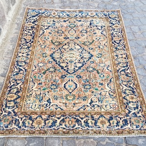 Persian rug Turkish Rug - Handmade Rug - - Rug 6.2 x 4.3 ft Handknotted Rug -RugRug FloorRug -