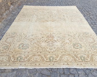 Vintage Persianİ Rug Vintage Large Rug Pile Rug Handmade Organic Wool Rug Turkish Rug Vintage Tribal Boho Floor Covering ( 11.5 x 8.3 ft)