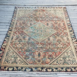 Pastel Pink Persianİ Rug - Decorative Rug Bohemian Rug Organic Rug  Turkish Rug ,Handmade Runner Rug – Vintage Turkish Wool Rug 6.1 x 3.8 ft